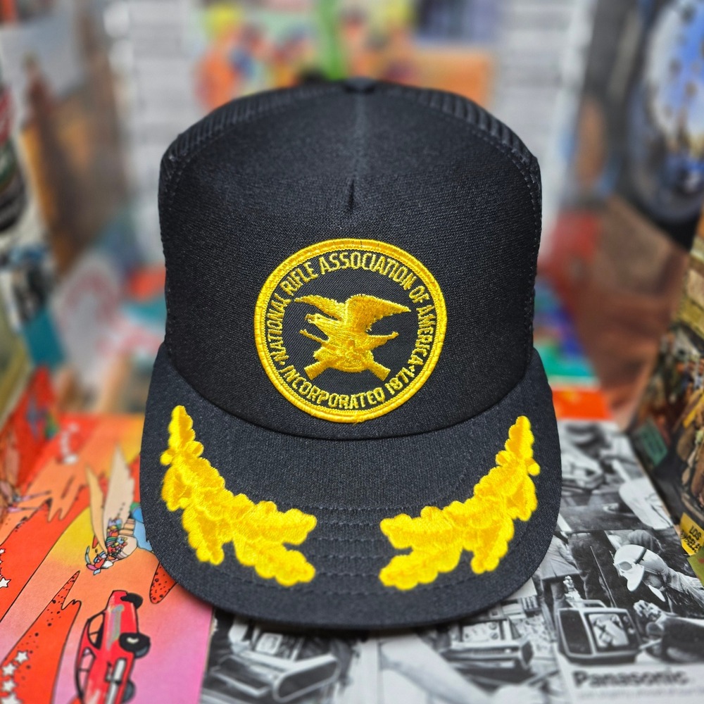 National Rifle Association 90s Military Salute Vintage Trucker Snapback Hat